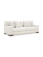 Sofa Figaro TOCO Meubles en tissu texturé couleur givrée avec coussins décoratifs à rayures