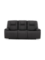 TOCO Meubles Canapé inclinable Elvis gris foncé en tissu avec surpiqûres contrastantes, 3 places.