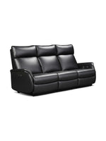 Canapé inclinable Eva noir en cuir de TOCO Meubles avec trois places et appuie-têtes confortables