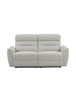 TOCO Meubles Canapé inclinable Hudson gris clair en tissu, 2 places, dossier capitonné, idéal pour salon.