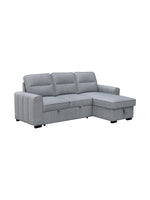 Canapé-lit convertible gris TOCO Meubles avec méridienne et design moderne en tissu texturé