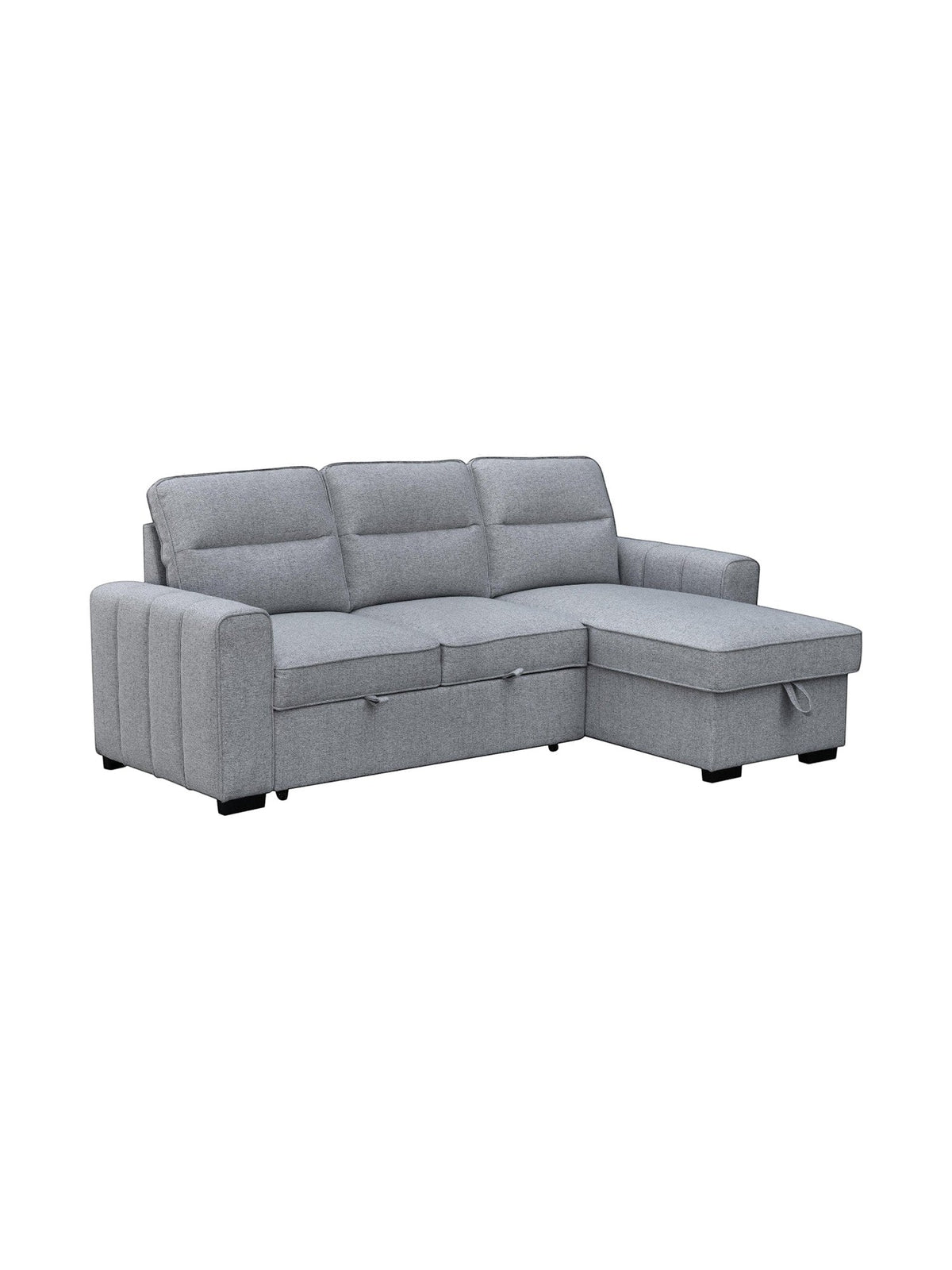 Canapé-lit convertible gris TOCO Meubles avec méridienne et design moderne en tissu texturé