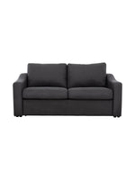 Sofa-lit convertible Ayana de TOCO Meubles en tissu gris anthracite avec deux coussins de dossier confortables