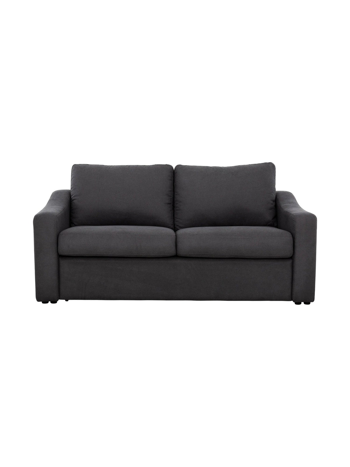 Sofa-lit convertible Ayana de TOCO Meubles en tissu gris anthracite avec deux coussins de dossier confortables
