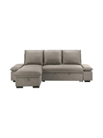Sofa-lit d'angle Nia TOCO Meubles en tissu gris taupe avec méridienne et assise confortable