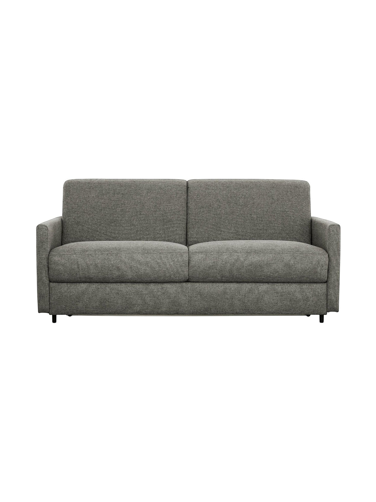 Canapé-lit Omari gris chiné en tissu de TOCO Meubles, design moderne et polyvalent pour salon.
