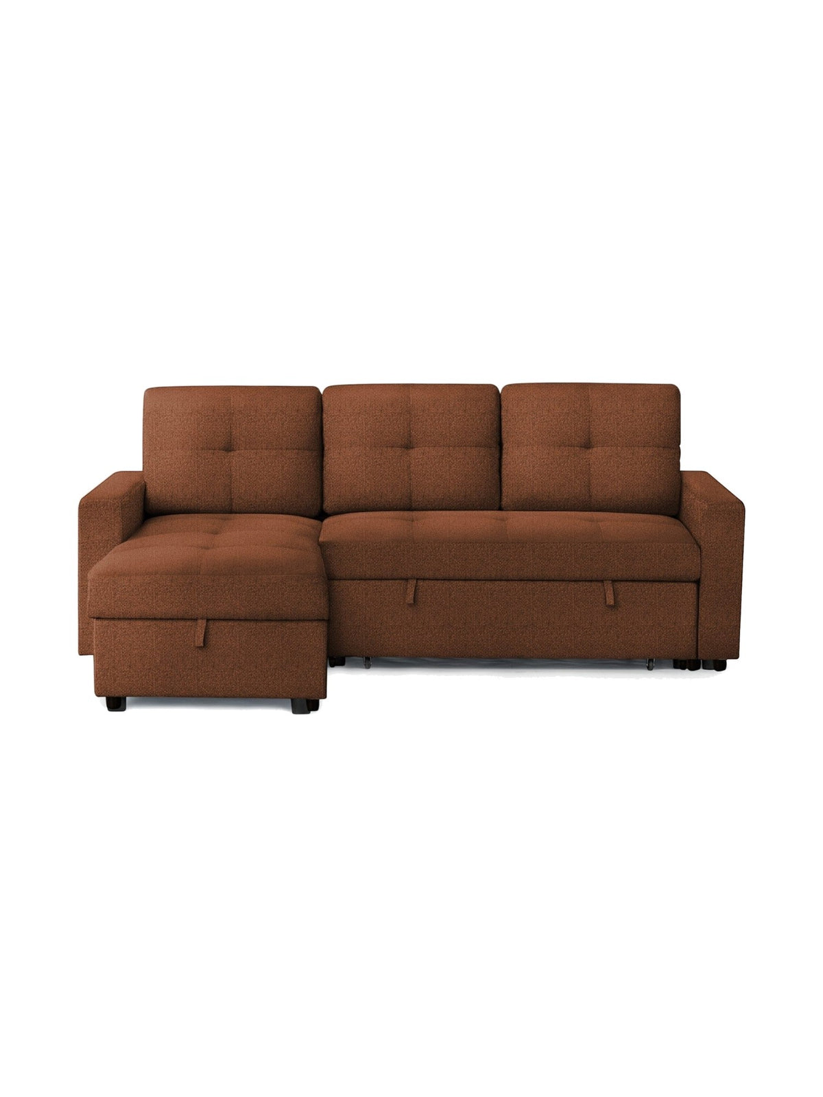 Sofa-lit réversible Jordan de TOCO Meubles en tissu marron avec méridienne et fonction convertible
