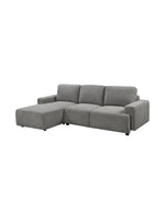 TOCO Meubles Sofa sectionnel Matteo gris en tissu, confortable et polyvalent, avec méridienne.