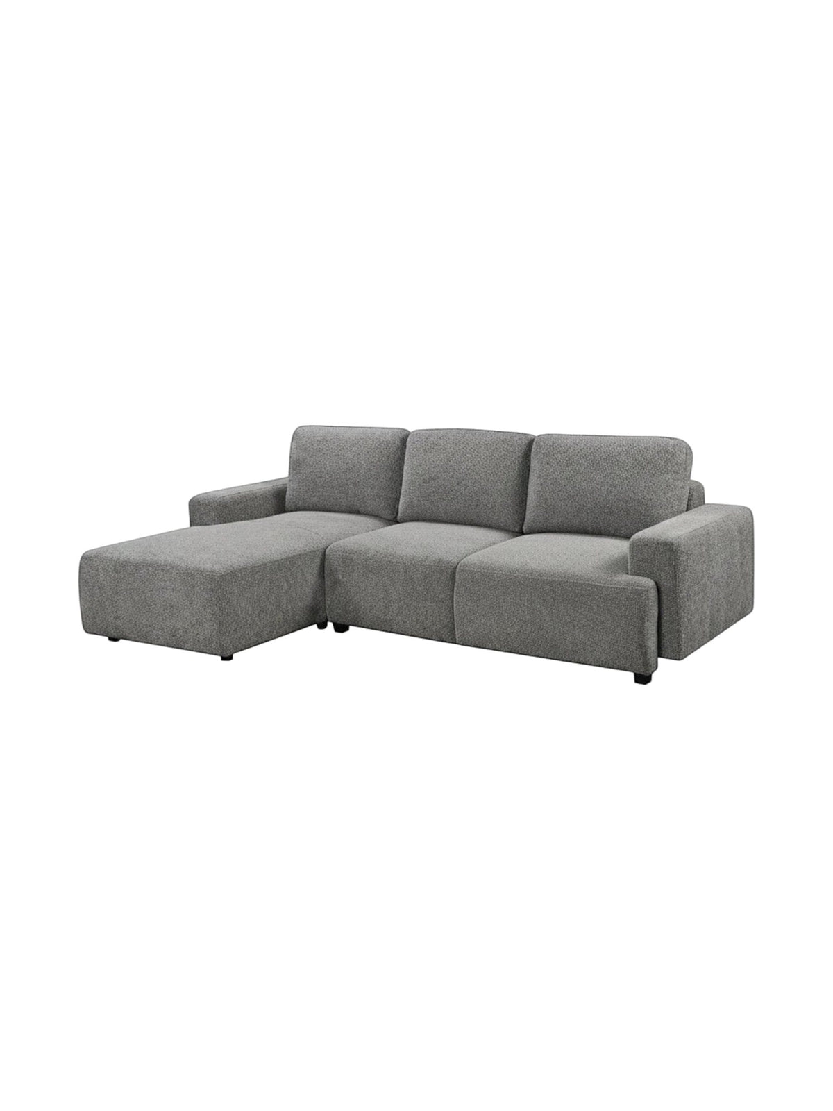 TOCO Meubles Sofa sectionnel Matteo gris en tissu, confortable et polyvalent, avec méridienne.