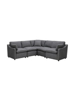 TOCO Meubles Canapé d'angle Pippa gris anthracite en chenille, modulaire et confortable pour salon moderne.