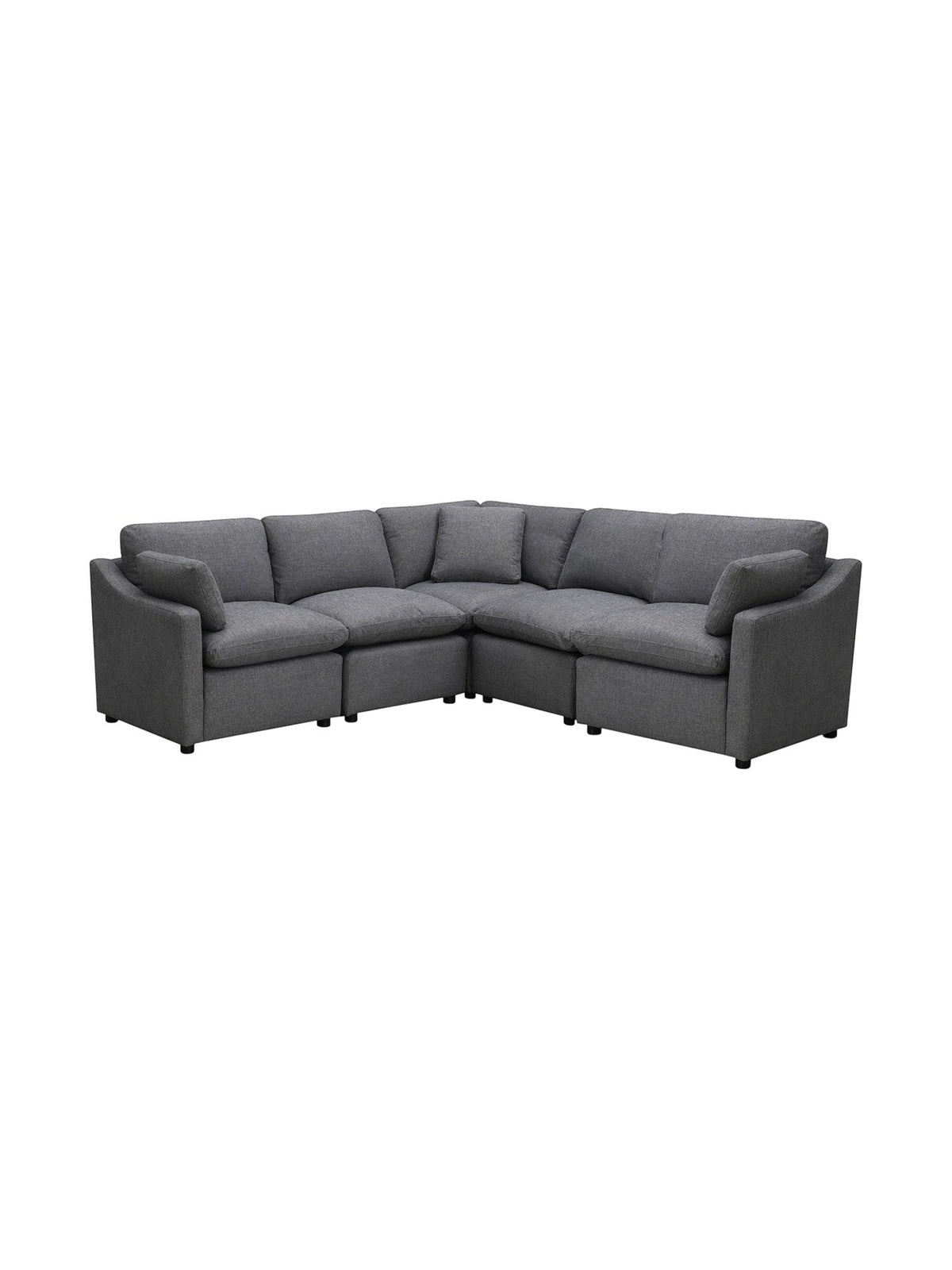 TOCO Meubles Canapé d'angle Pippa gris anthracite en chenille, modulaire et confortable pour salon moderne.