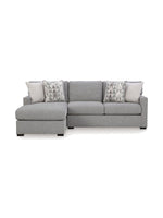 Sofa sectionnel Alba gris par TOCO Meubles avec méridienne et coussins décoratifs à motifs géométriques