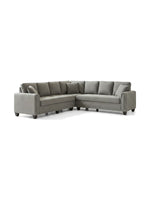 Sofa sectionnel Kelsy TOCO Meubles en chenille gris avec trois pièces et deux coussins décoratifs