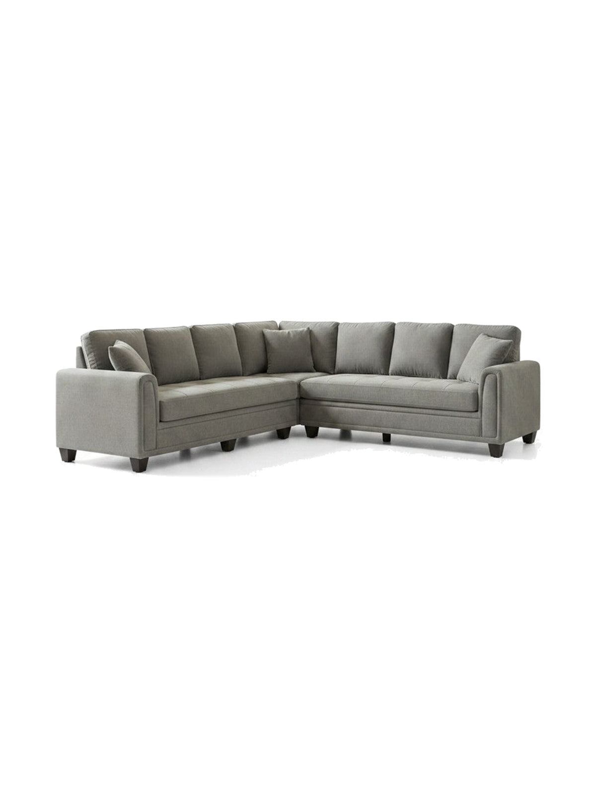 Sofa sectionnel Kelsy TOCO Meubles en chenille gris avec trois pièces et deux coussins décoratifs