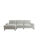 Sofa sectionnel Suki gris clair par TOCO Meubles avec méridienne et pieds en métal noir