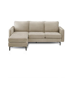 TOCO Meubles Sofa sectionnel Zahra beige en tissu, confortable et polyvalent, avec méridienne.