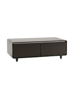 Table basse intelligente TOCO Meubles Party Time noire avec deux tiroirs et design contemporain