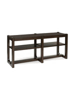 Table console TOCO Meubles Becki en bois brun foncé avec deux niveaux d'étagères pour le rangement