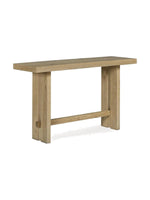 Table console Kyo TOCO Meubles en bois clair avec un design minimaliste et des détails en métal doré