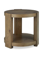 Table d'appoint ronde Flano par TOCO Meubles en bois brun clair avec deux plateaux et un design moderne
