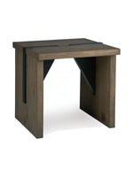 Table d'appoint Kandi TOCO Meubles en bois massif brun avec accents en métal noir au design industriel moderne