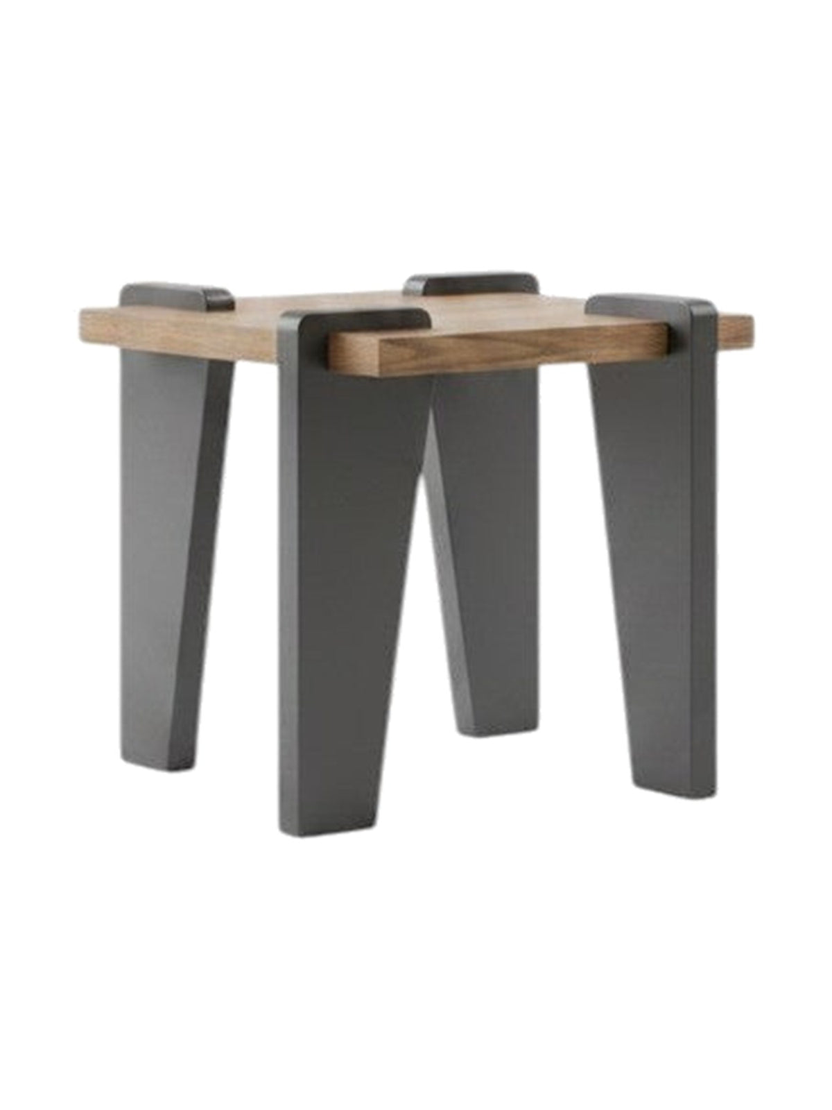 Table d'appoint Zenko TOCO Meubles avec plateau en bois naturel et pieds en métal gris au design minimaliste