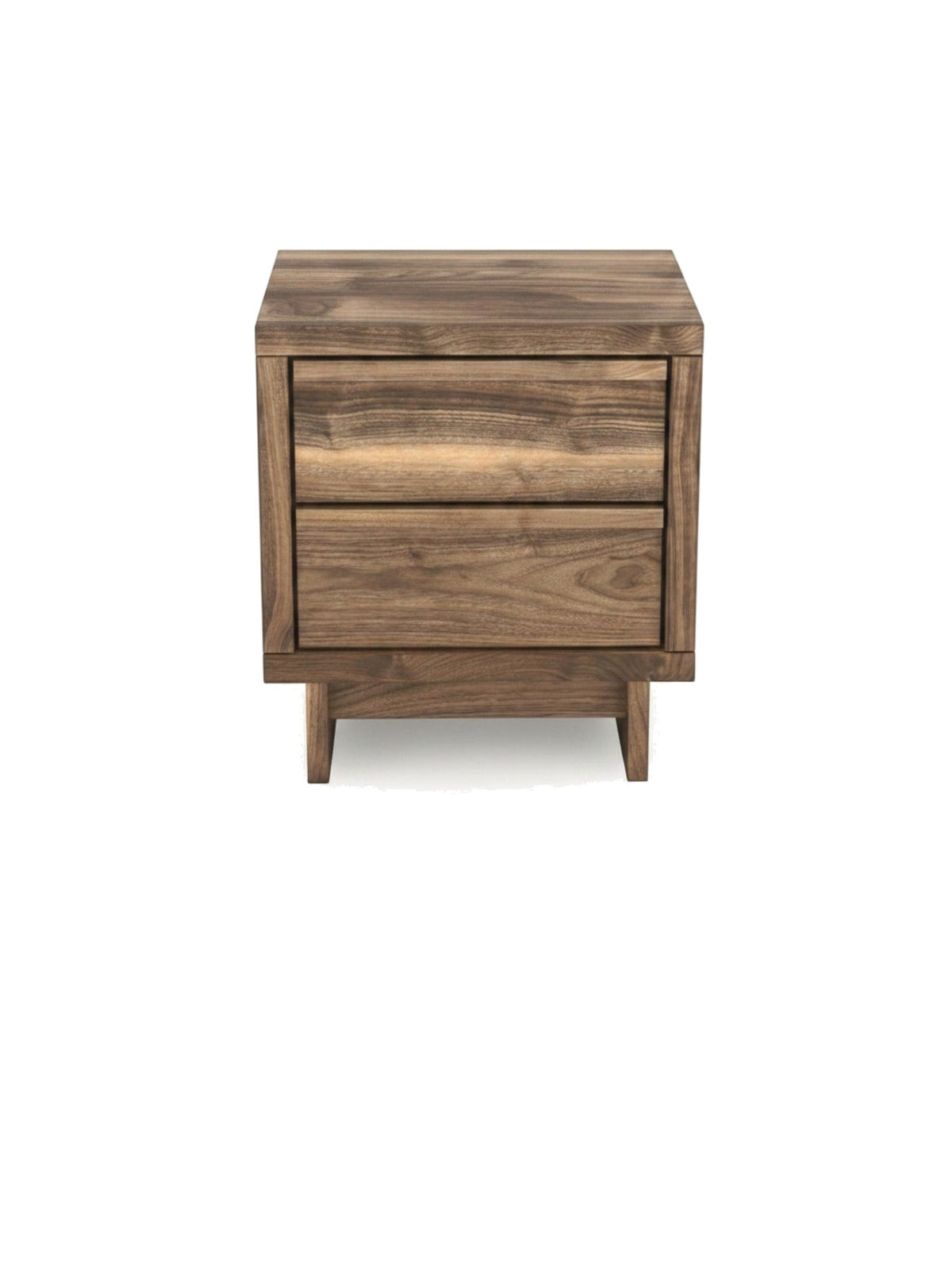 Table de chevet TOCO Meubles Alma en bois foncé avec deux tiroirs et un design contemporain épuré