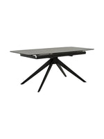 Table de salle à manger extensible Julia TOCO Meubles noire avec plateau rectangulaire et pieds en étoile modernes