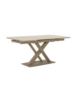 Table de salle à manger extensible Margo TOCO Meubles avec plateau clair et base en métal croisée taupe