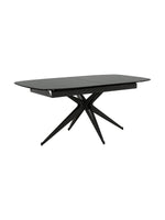 Table de salle à manger extensible Orano TOCO Meubles avec plateau noir et base en étoile moderne