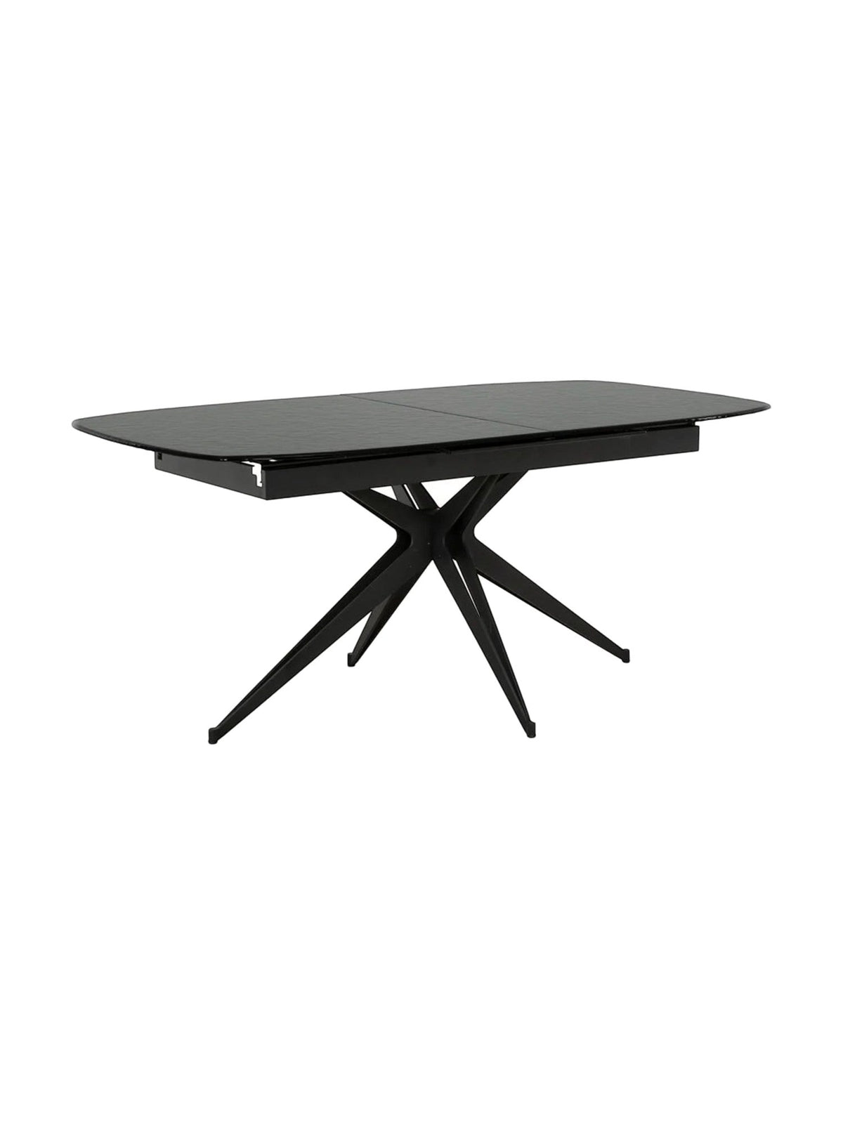 Table de salle à manger extensible Orano TOCO Meubles avec plateau noir et base en étoile moderne