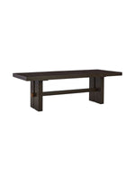 Table de salle à manger rectangulaire extensible TOCO Meubles en bois brun foncé avec base robuste