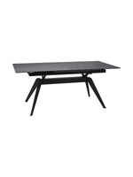 Table de salle à manger Liora TOCO Meubles en céramique grise extensible avec pieds en métal noir