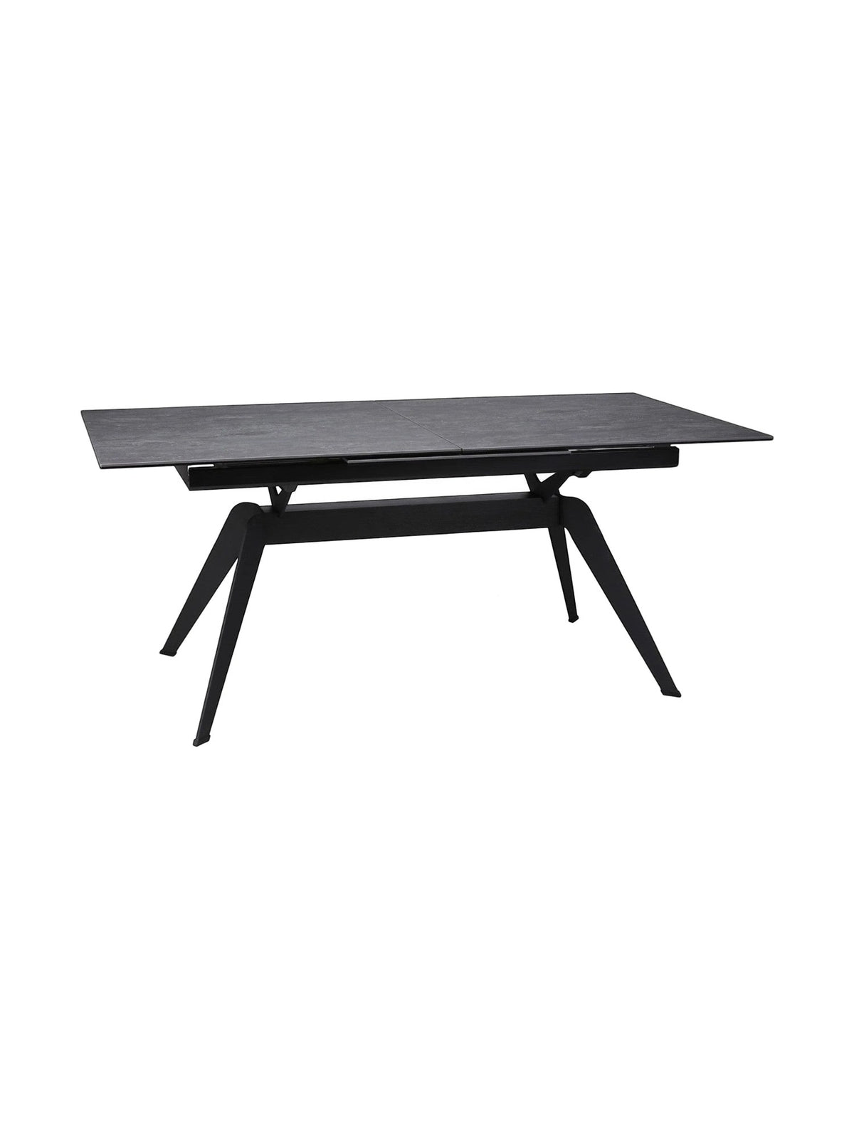 Table de salle à manger Liora TOCO Meubles en céramique grise extensible avec pieds en métal noir