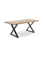 Table de salle à manger Nova TOCO Meubles en bois avec pieds en métal noir, style industriel moderne.