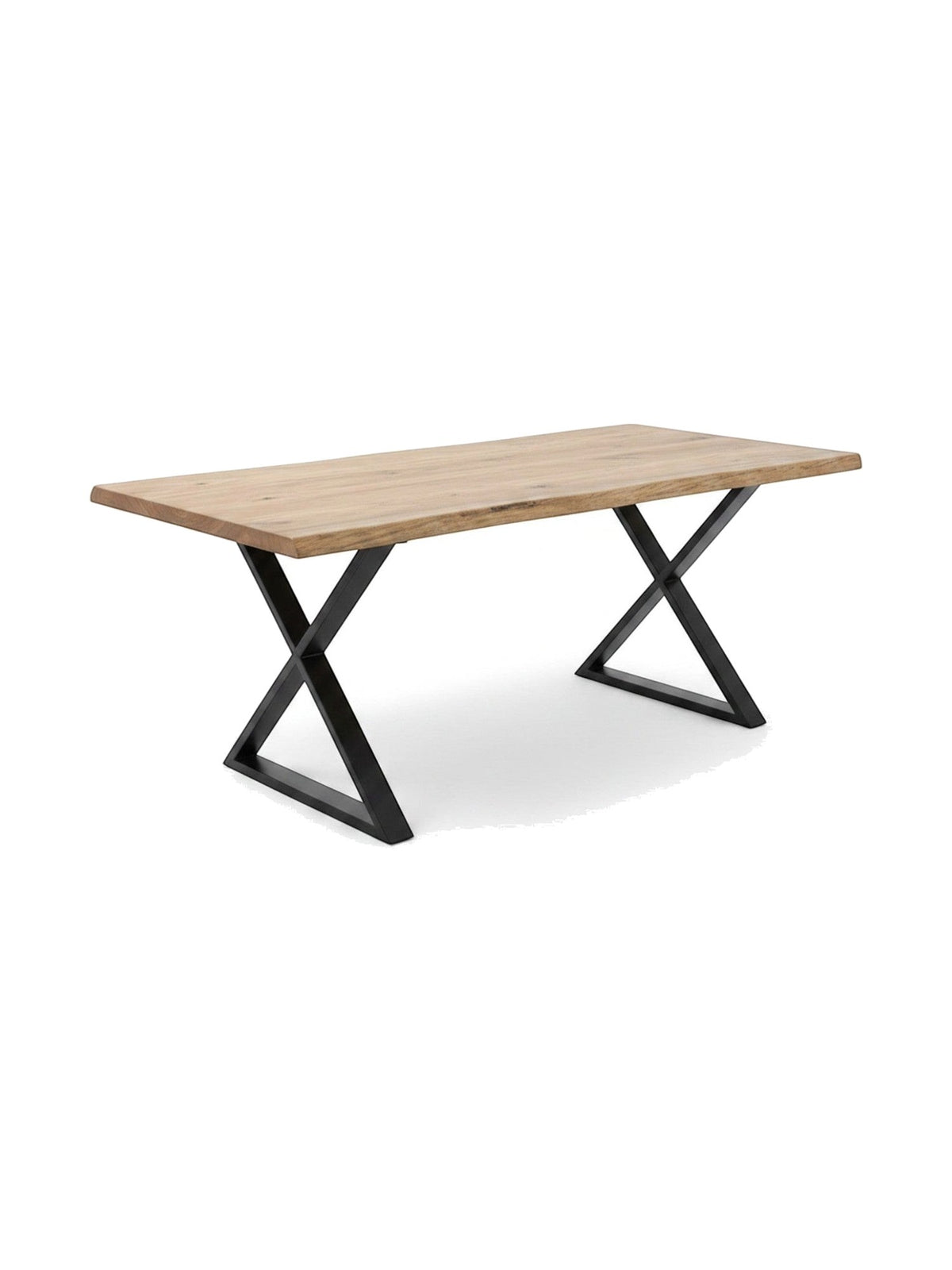 Table de salle à manger Nova TOCO Meubles en bois avec pieds en métal noir, style industriel moderne.