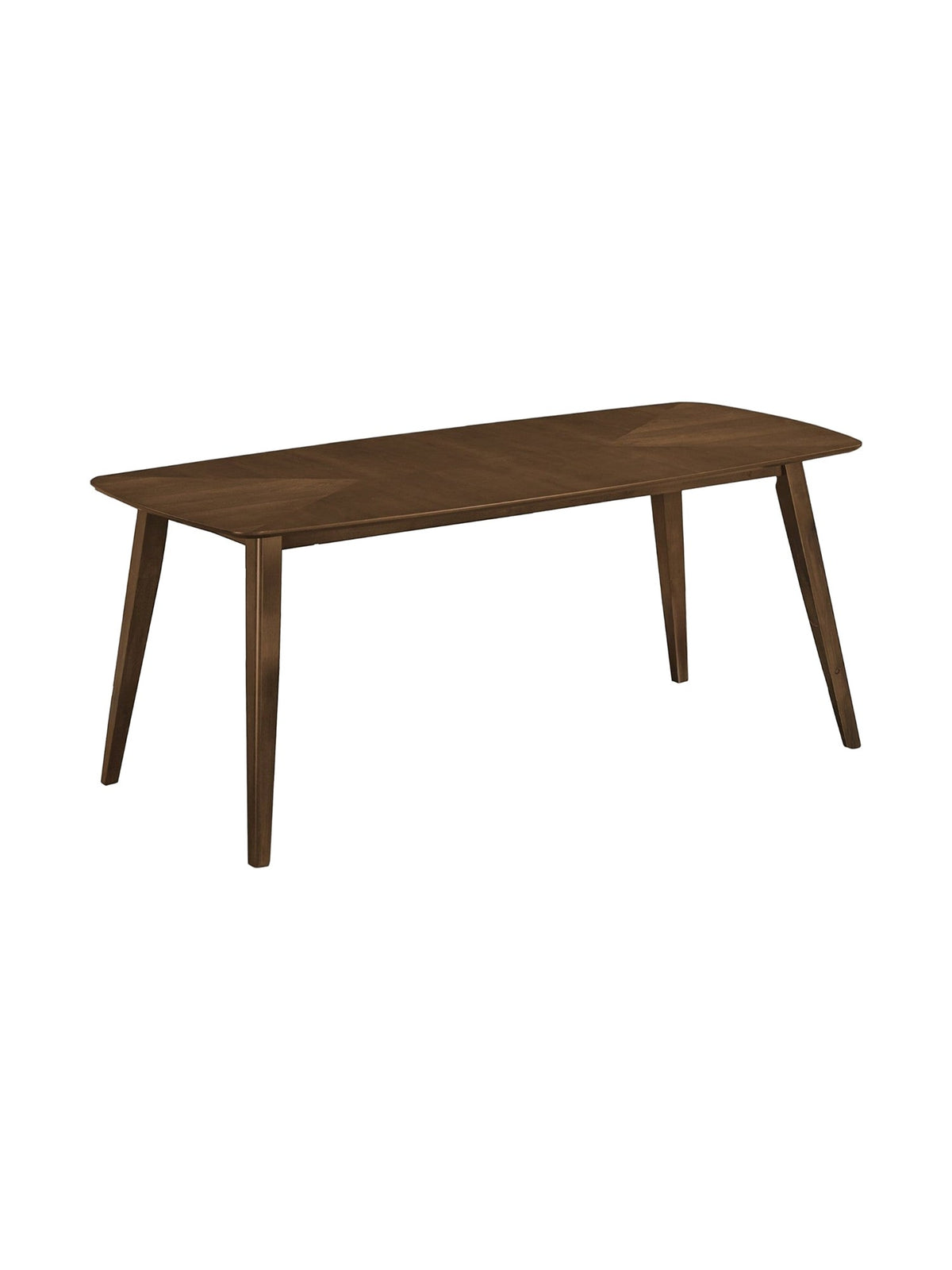 Table de salle à manger TOCO Meubles Diane en placage de noyer brun foncé avec pieds inclinés style mid-century