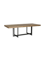 Table de salle à manger rectangulaire extensible TOCO Meubles en bois brun clair avec pieds en métal noir