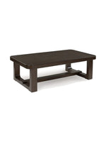Table de salon rectangulaire TOCO Meubles Becki en bois massif brun foncé au design moderne et épuré