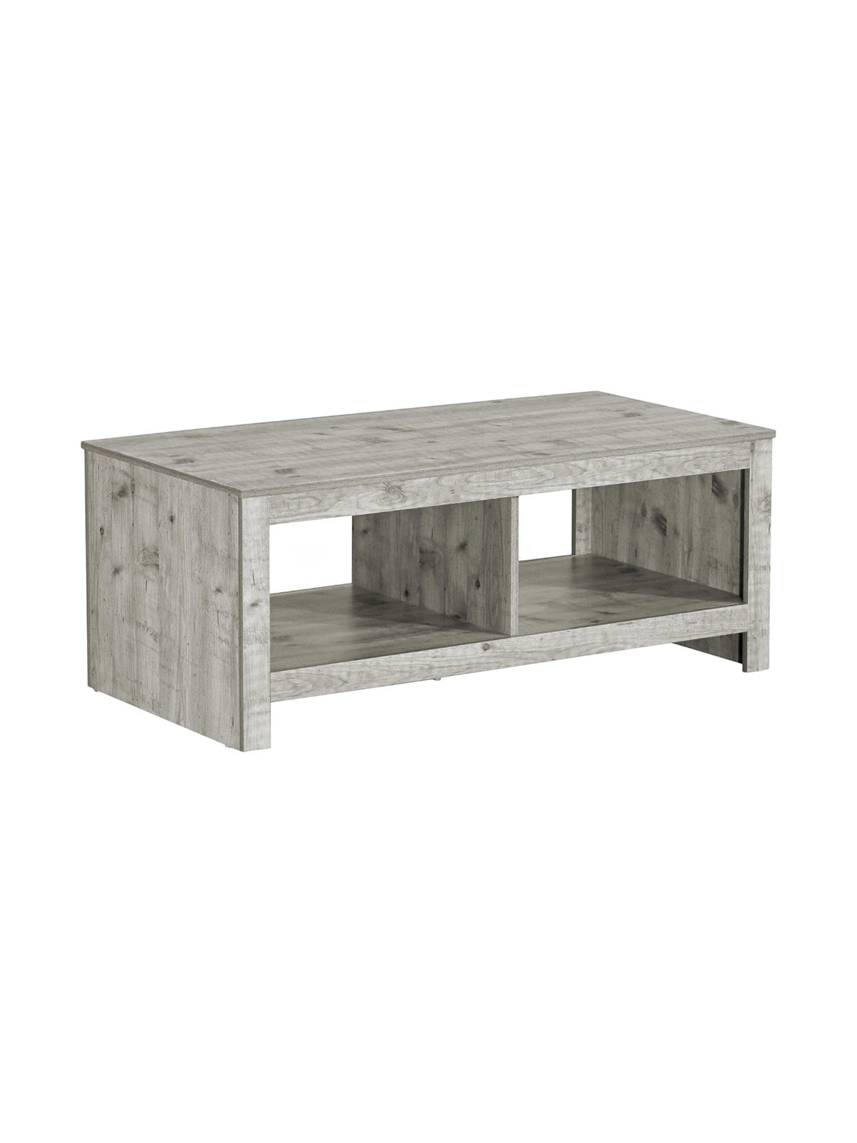 Table de salon Maria TOCO Meubles en bois gris avec étagère de rangement ouverte au design contemporain