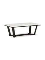 Table de salon Sola TOCO Meubles rectangulaire avec plateau blanc et base en bois espresso