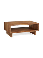 Table de salon Sonni par TOCO Meubles en bois massif avec étagère de rangement intégrée et design moderne