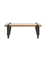 Table basse rectangulaire Zenko TOCO Meubles avec plateau en bois naturel et pieds noirs modernes