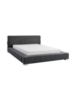 Très grand lit Billie TOCO Meubles gris rembourré avec cadre large et tête de lit confortable