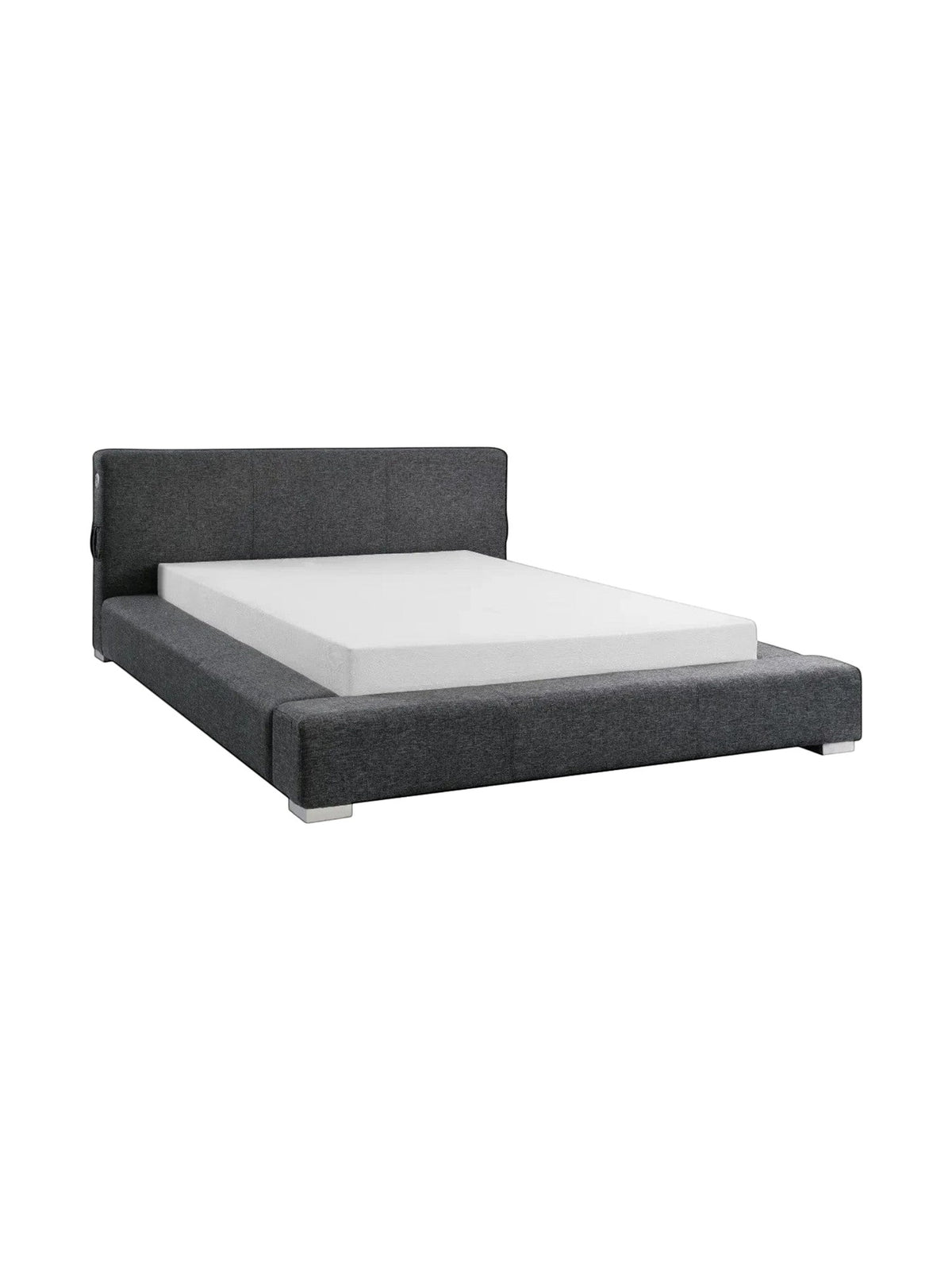 Très grand lit Billie TOCO Meubles gris rembourré avec cadre large et tête de lit confortable