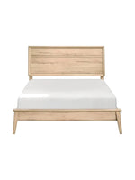 Très grand lit TOCO Meubles Joaquin en mélamine effet bois clair au design moderne mid-century avec tête de lit épurée
