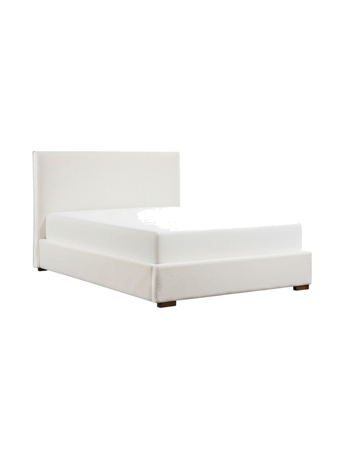 Très grand lit Noemie de TOCO Meubles en tissu bouclé beige au design plateforme moderne et épuré