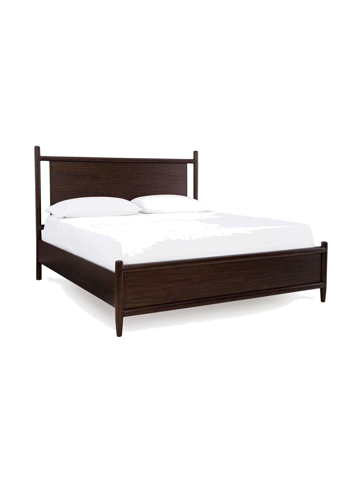Très grand lit Rosie TOCO Meubles en bois fini merlot au design contemporain et aux contours arrondis