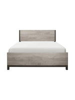 Lit très grand Stella de TOCO Meubles en mélamine grise effet bois avec détails en métal peint pour chambre moderne