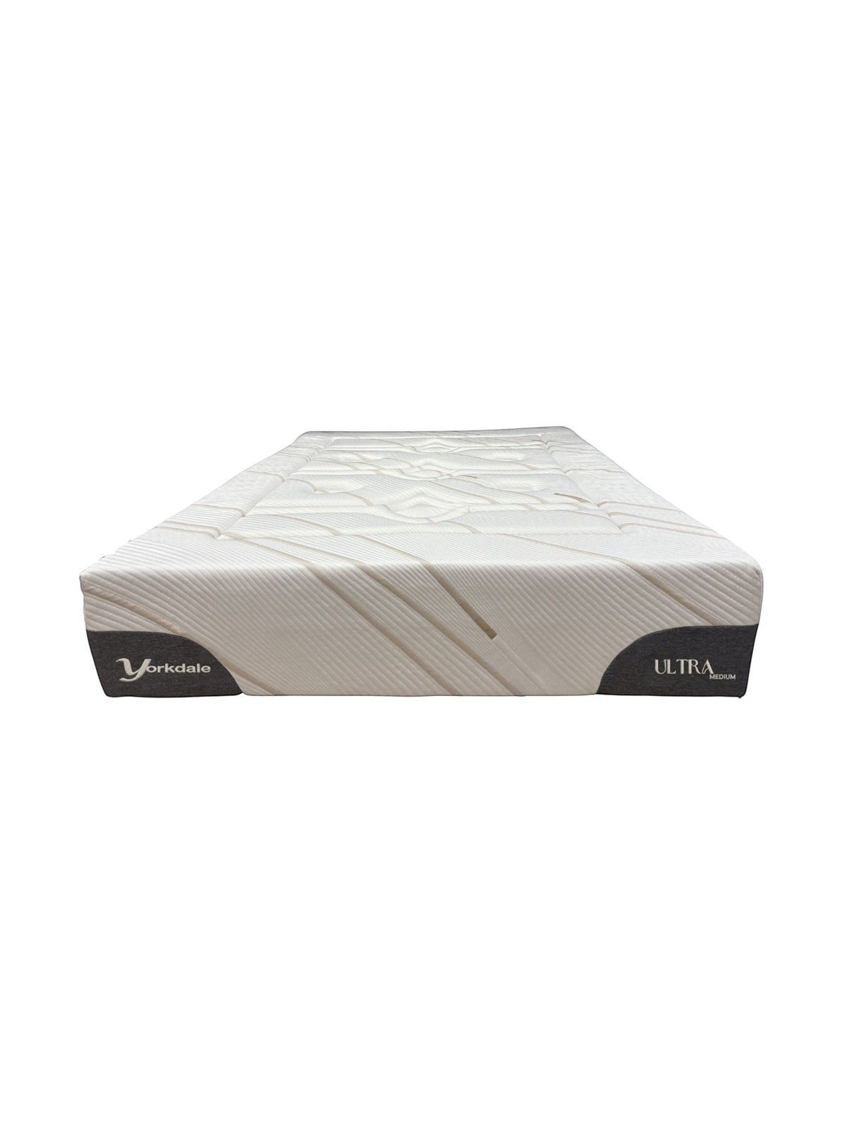 Matelas TOCO Meubles Ultra Medium avec tissu rafraîchissant blanc et côtés gris, vue de face
